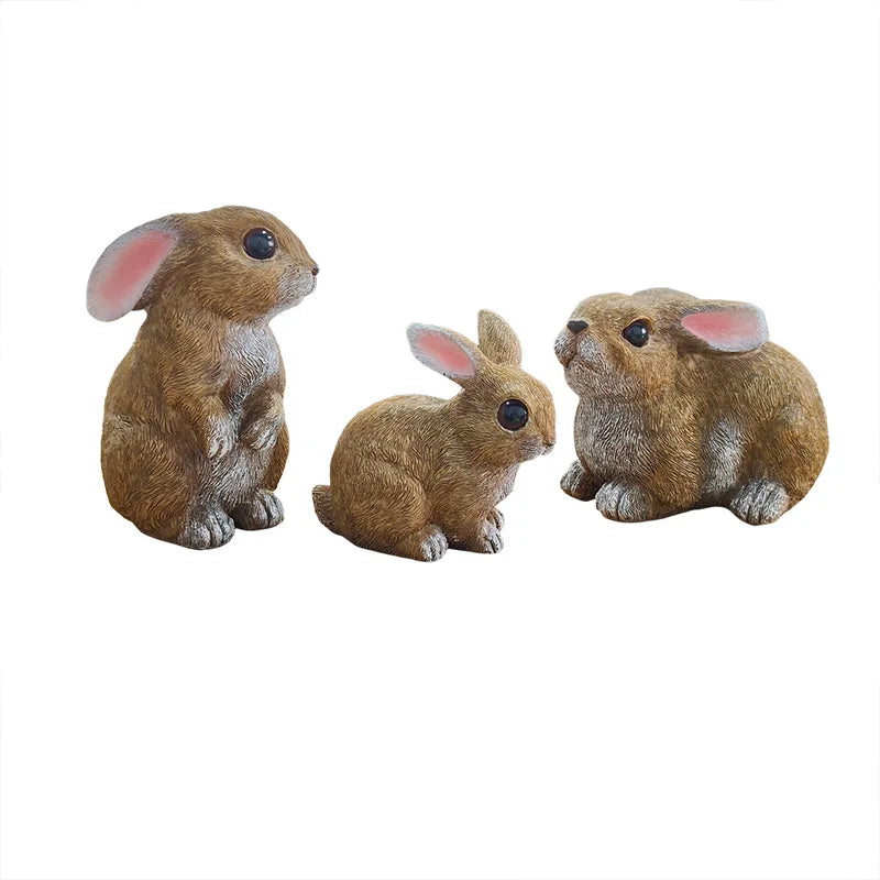 Outdoor Bunny Yard Decorations Set of 3 Garden Statues for Easter and Spring