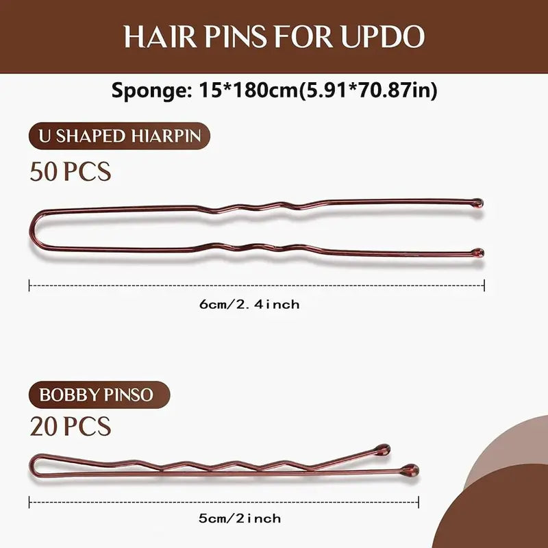 Hair Volume Sponge & Styling Clips Set for Updos - Soft Foam Padding for Hair Volume