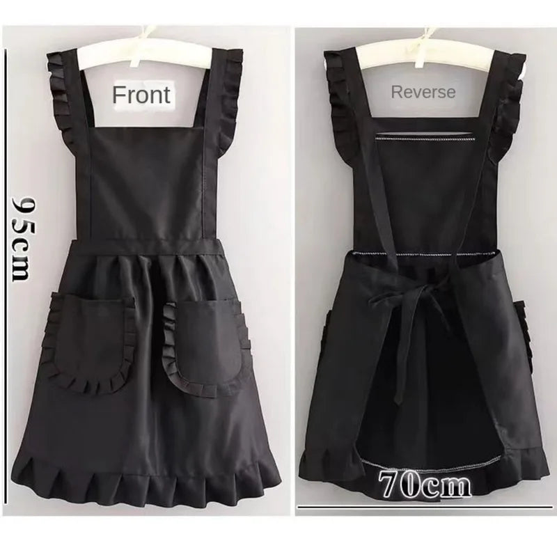 Waterproof Cotton Apron with Large Pockets - Korean Style Cooking & Art Apron