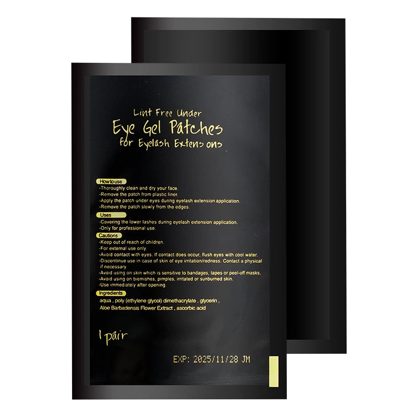 Eyelash Extension Hydrogel Eye Patches 50 Pairs UV Black Makeup Stickers