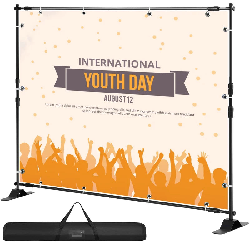 Adjustable Telescopic Backdrop Stand 3x2.4M for Photo Call Events & Weddings