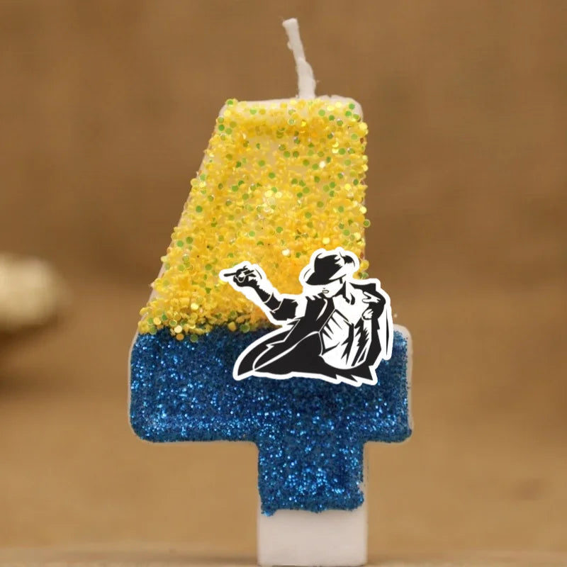 Dance Theme Digital Candle Numbers 0-9 Kids Birthday Cake Decoration Supplies