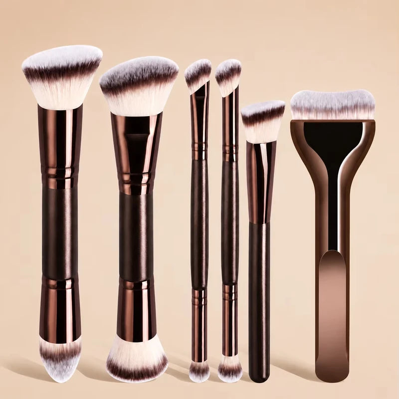Multi-Functional Makeup Brush Set with Durable Handles - 6/9 Pieces for Face and Foundation