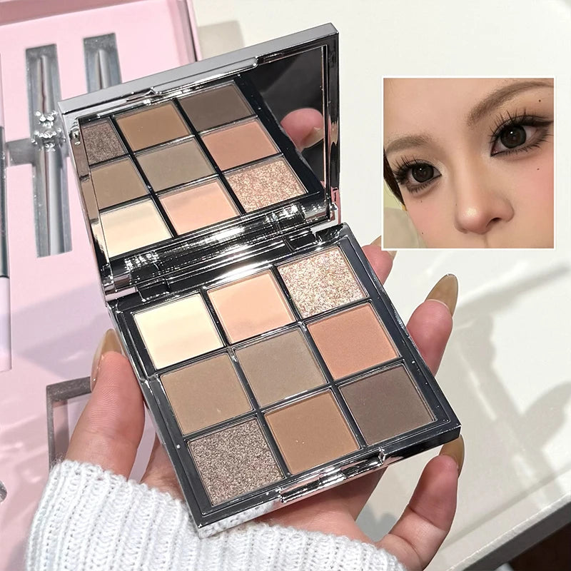 Face Makeup Set with Lip Mud Eyebrow Pen Mascara Blusher Contour & Eyeshadow