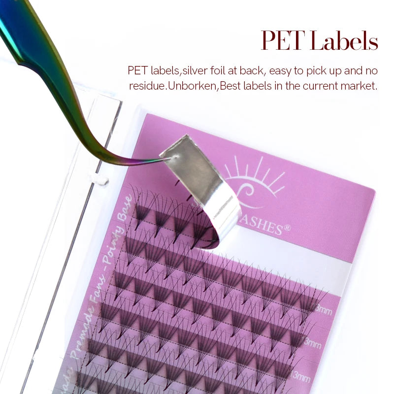 Premade Eyelash Fans 12 Rows Pointed Base for Lash Extensions - Professional Use