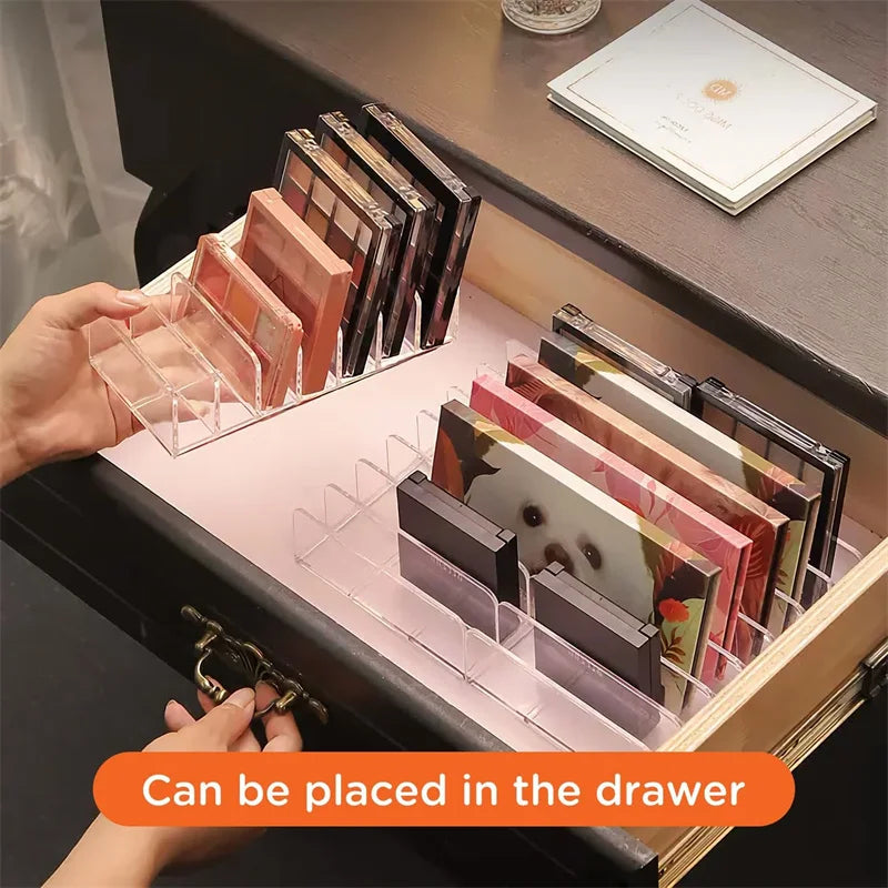 Acrylic Eyeshadow Palette Organizer 7-Section Makeup Storage Holder
