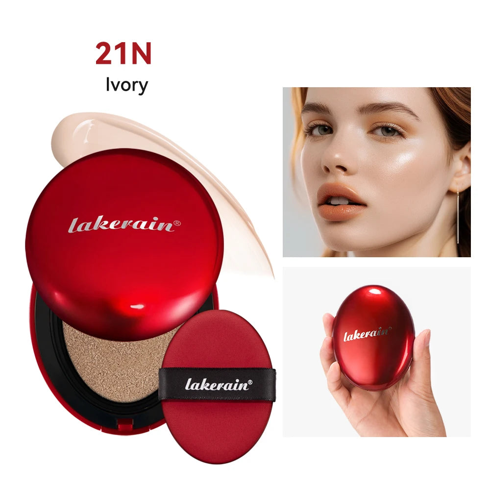 Hydrating Dewy Glow Cushion Foundation with Long-Lasting Moisturizer, Natural Light Coverage, Portable Face Makeup
