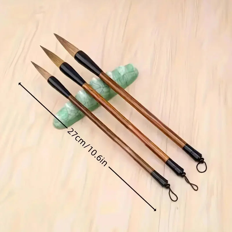 3-Piece High-Quality Painting Brush Set - Large, Medium & Small Chinese Style Art Supplies