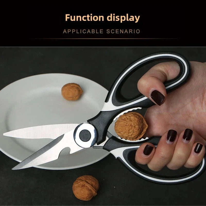 Multifunctional Stainless Steel Kitchen Scissors for Food Cutting - Pizza & Salad Slicing