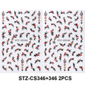 Christmas Holly Nail Art Stickers 2-Pack - Holiday Flower Leaf Decor for Nails