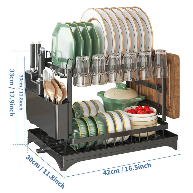 Stainless Steel Dish Rack - Hygienic Residue-Free Kitchen Organizer