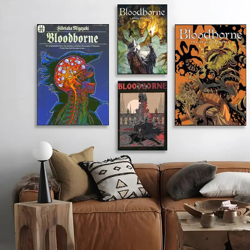 Bloodborne Game Wall Art Poster - Waterproof Self-Adhesive Sticker for Home & Bar Decor