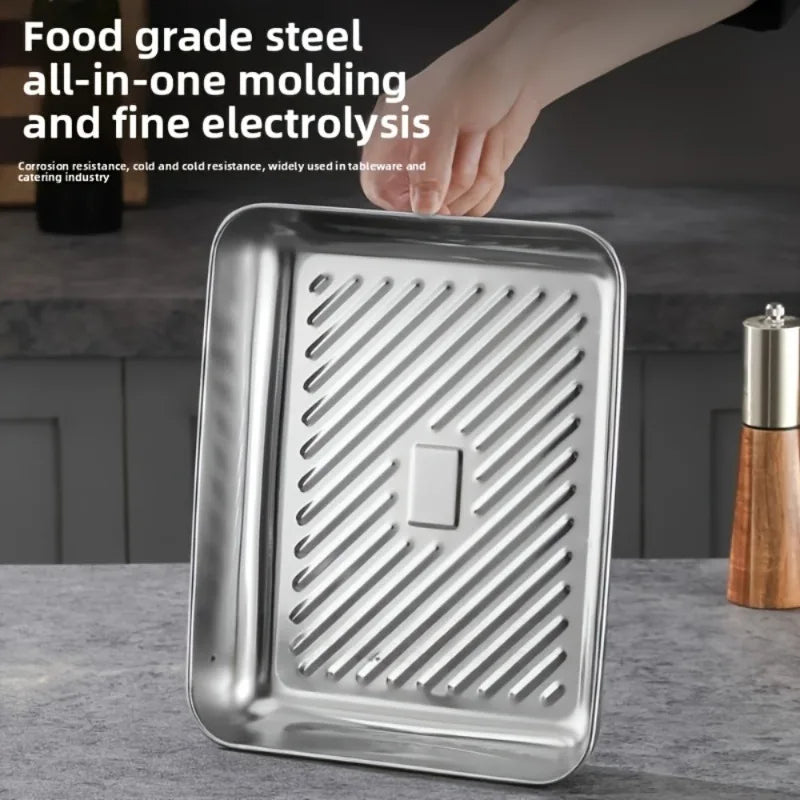 Pro Stainless Baking Trays Set with Lids - Non-Stick & Easy-Clean for Roasting Veggies & Meats