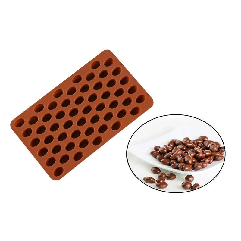 3D Coffee Beans Silicone Mold for Chocolate Candy Ice Cubes Cake Decoration