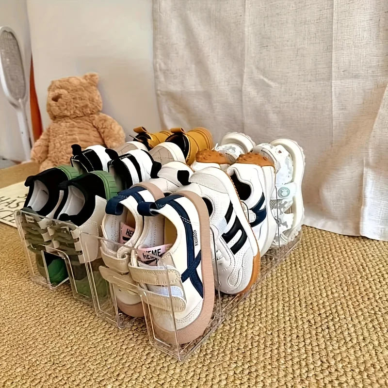 Transparent Multi-Layer Baby Shoe Rack - Space Saving Standing Organizer