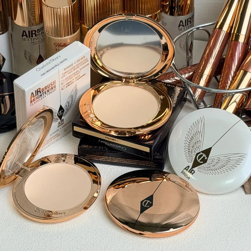 Matte Setting Powder & Foundation Set with Makeup Bag - Multiple Colors