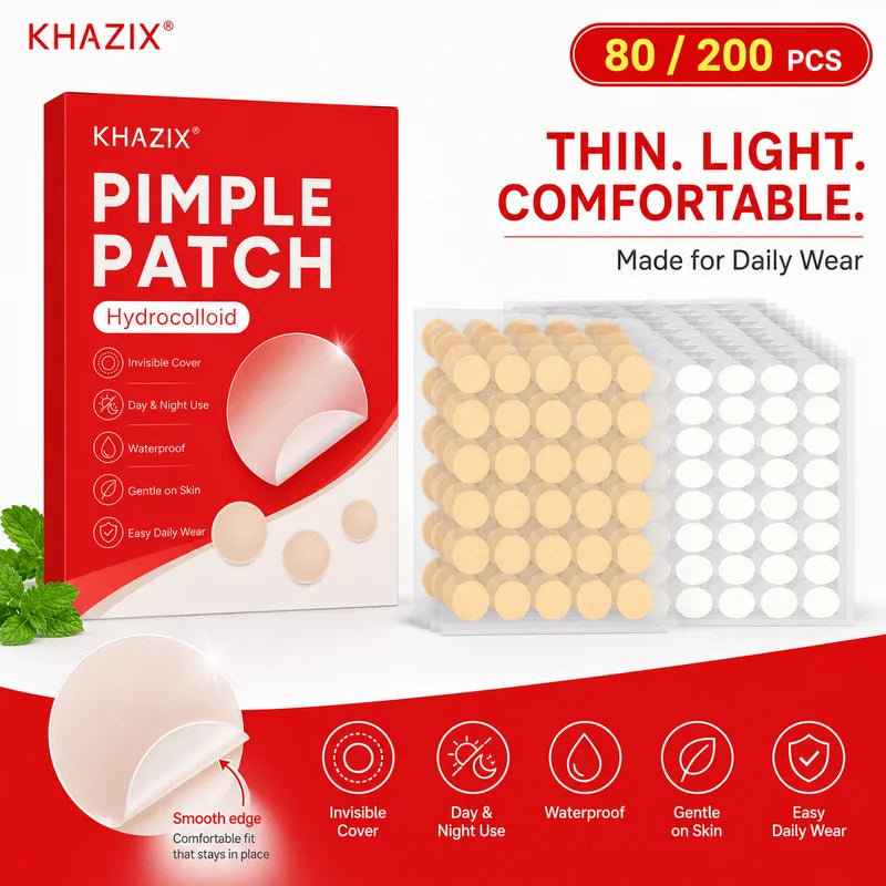 80pcs Skin-Colored Hydrocolloid Acne Patches with Tea Tree Oil - Gentle Facial Cover