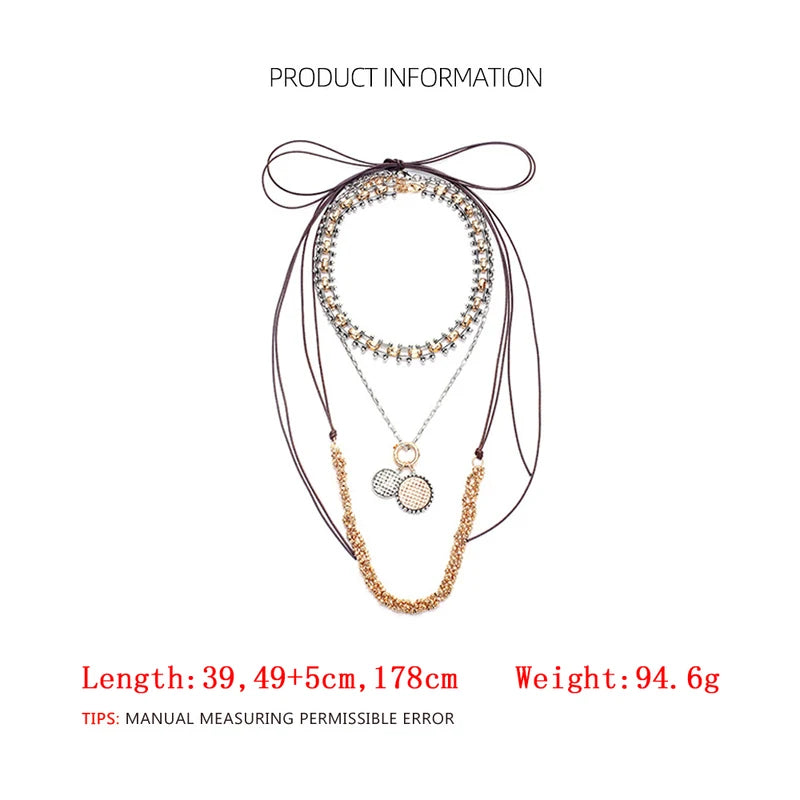 Bohemian Multi-Layered Necklace with Coin Pendant - Vintage Jewelry for Women