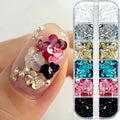 3D Flower & Polka Dot Nail Art Sequins Set - Multiple Colors, 12 Grids, 1-3mm Glitter Flakes for Manicure