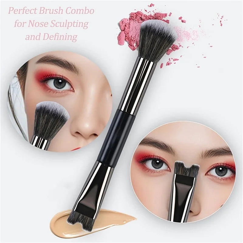 Contouring Nose Brush Double-Headed Makeup Tool for Shadows & Highlights