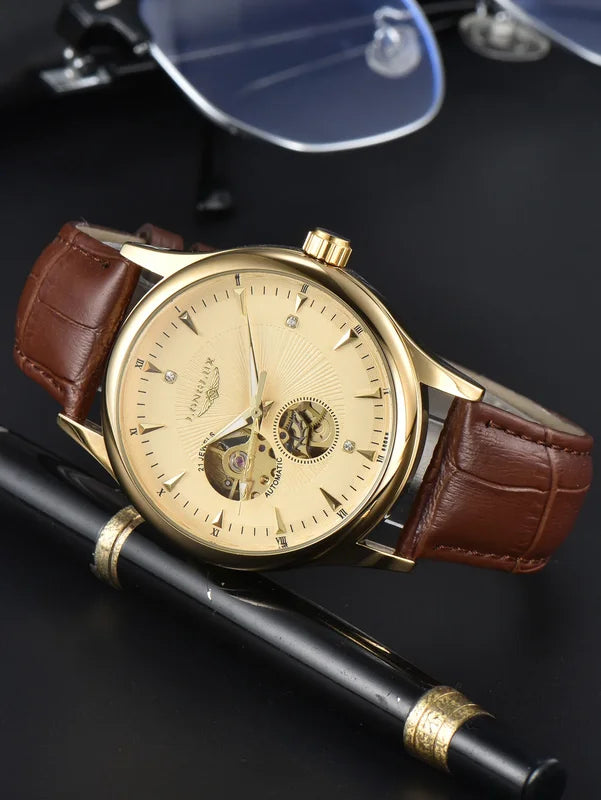 Automatic Skeleton Watch Men Waterproof Mechanical Wristwatch Gift for Men