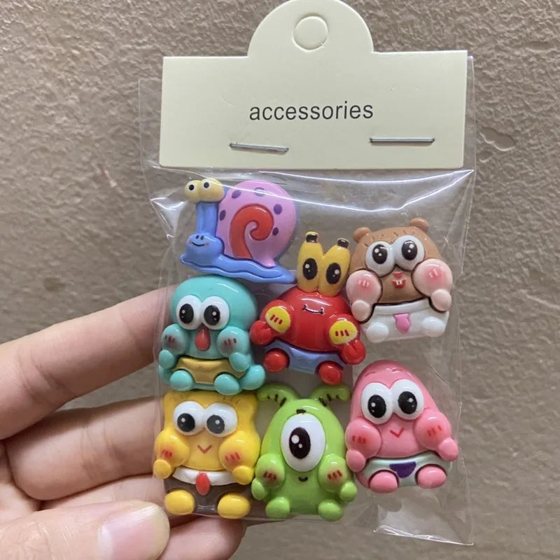Cute Cartoon SpongeBob and Patrick Sticker Set for DIY Decoration, Gift