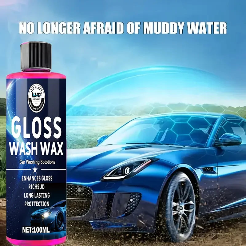 Car Wash Solution Wax Wash 100ml for Auto Detailing - Shine & Protection