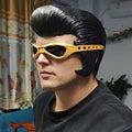 Vintage Rockabilly Elvis Half Face Mask Latex Costume Accessory for Halloween & Cosplay