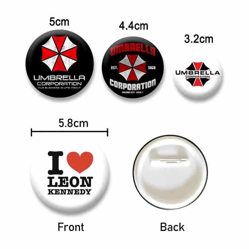 Resident Evil Umbrella Corporation Pins Horror Game Brooches for Backpack Hat Jewelry Gifts