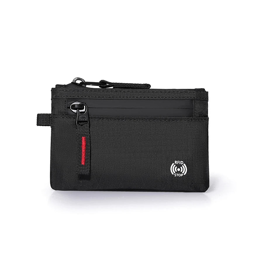 Luxury Men Wallet with Zipper Card Holder and Key Case - Slim Nylon Design