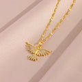 Vintage Phoenix Pendant Necklace - 18K Gold Plated Stainless Steel Chain for Women