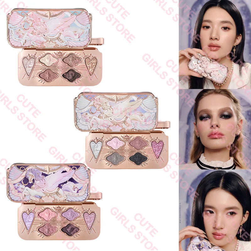 Vegan Satin Eyeshadow Palette with 6 Colors - Waterproof, Long Lasting, Shimmer & Matte Finish