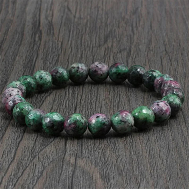Natural Epidote Zoisite Stone Bead Bracelet for Women and Men - Fashion Jewelry Gift
