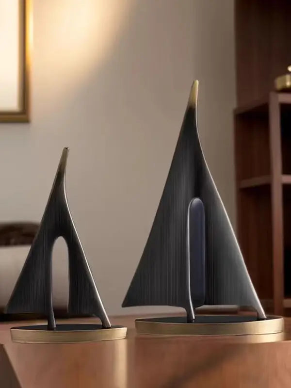 2-Piece Resin Sailboat Tabletop Decor for Living Room & Bedroom