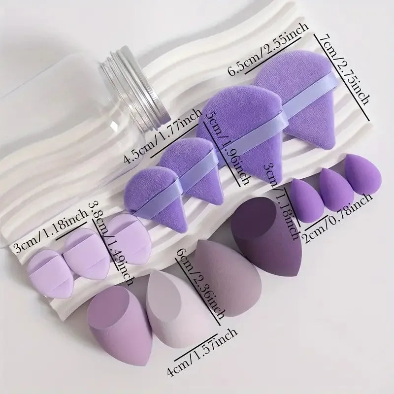 14-Piece Makeup Sponge Set Velvet Triangel Foundation Powder Puffs - Multiple Colors