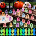 Mini Luminous Ghost Ornaments Halloween Decorations 50/100pcs Resin Kids Toys Home Party Decor