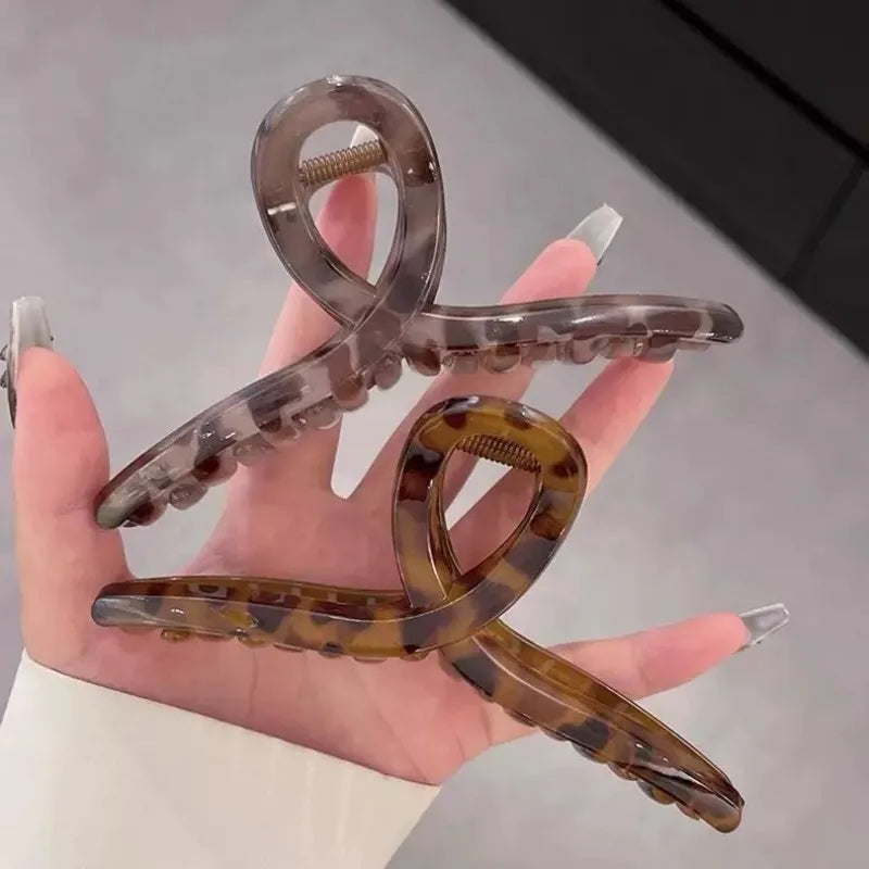 Retro Leopard Print Large Clip Hair Accessories for Women