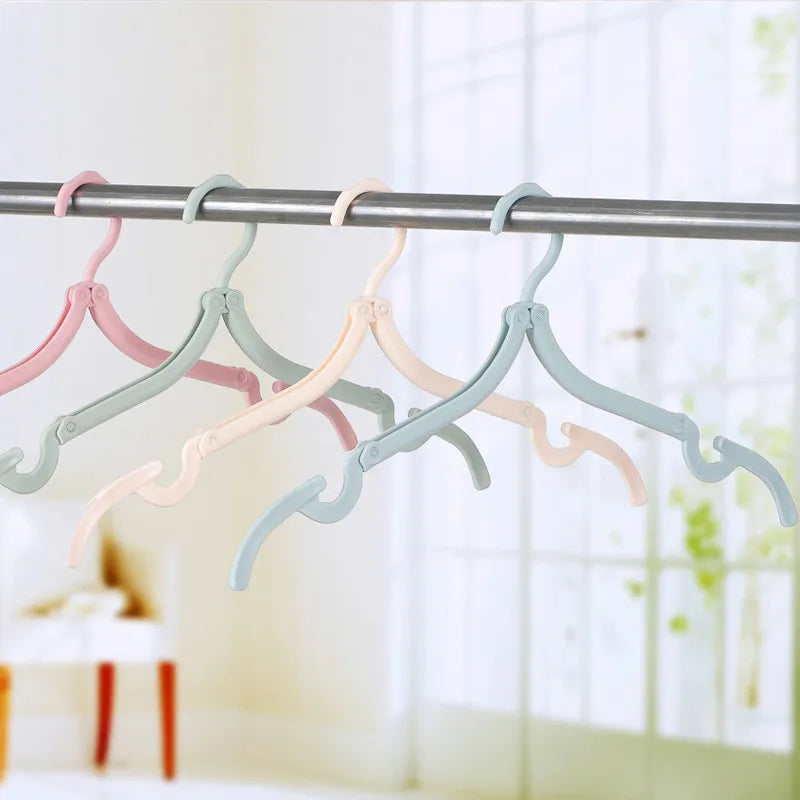 Multi-Functional Travel Folding Clothes Hangers Set - Portable Plastic Drying Rack for Trips & Home