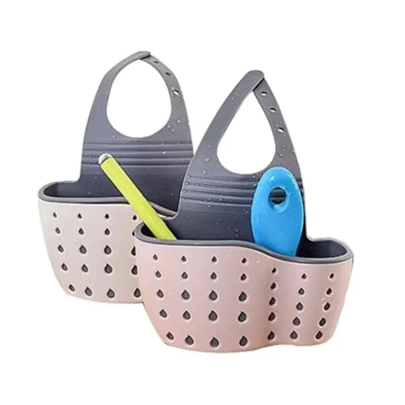 Suction Cup Kitchen Sponge Holder with Drainage Rack - Wall Mount Organizer for Sink