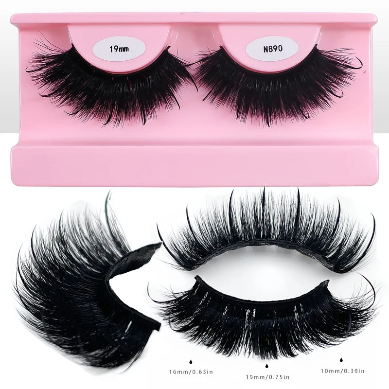 False Eyelash Extensions 10 Pairs Fluffy Wispy Faux Mink Spiked Lashes Wholesale