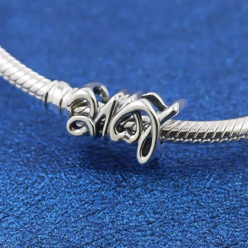 Couple Love Heart Charms Beads Set for DIY Bracelets - Silver Tone Jewelry Gift