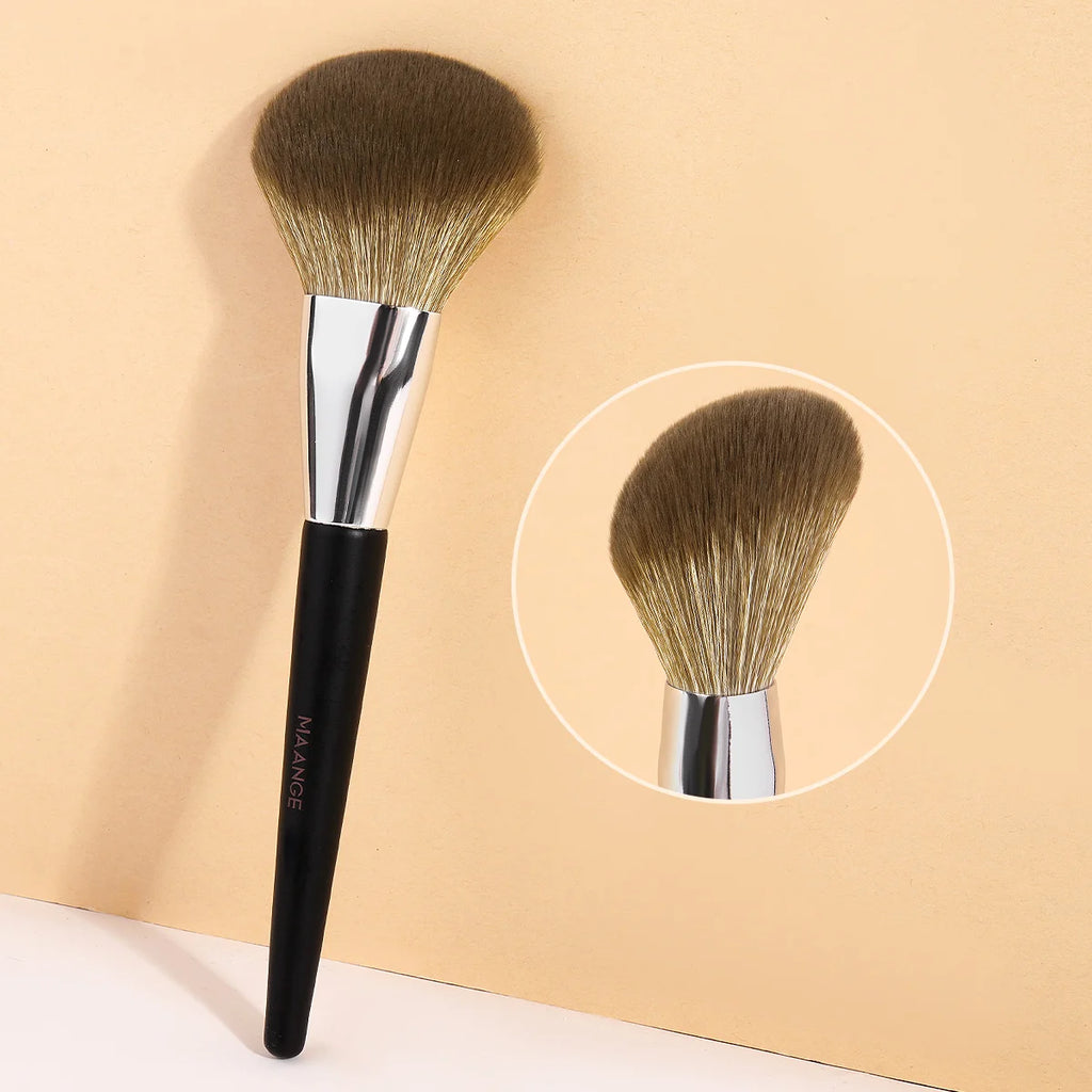 Large Slanted Powder Brush for Mineral Makeup Blending - Soft Synthetic Hair