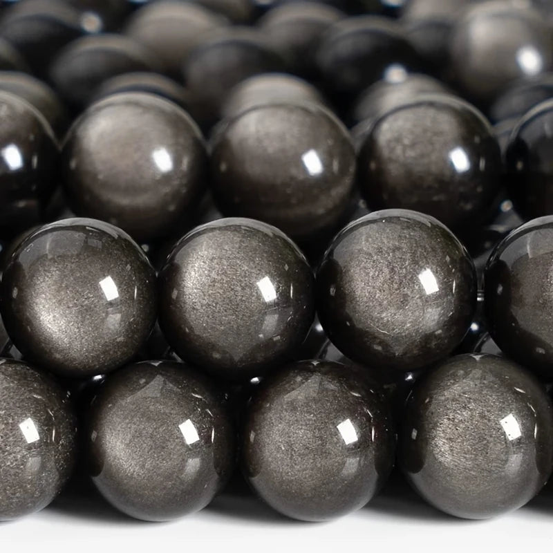 Natural Obsidian Beads for Jewelry Making - Round Loose Spacer Stones 4-12mm