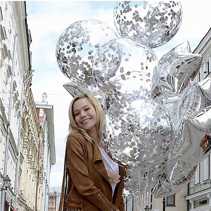 Confetti Balloons Set - Latex Helium Party Decorations for Weddings & Birthdays