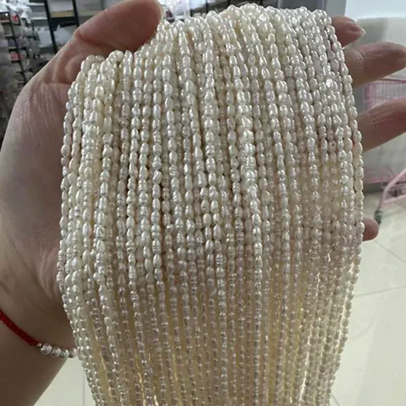 Natural Freshwater Pearl Rice Beads for Jewelry Making DIY Necklace Bracelet Accessories