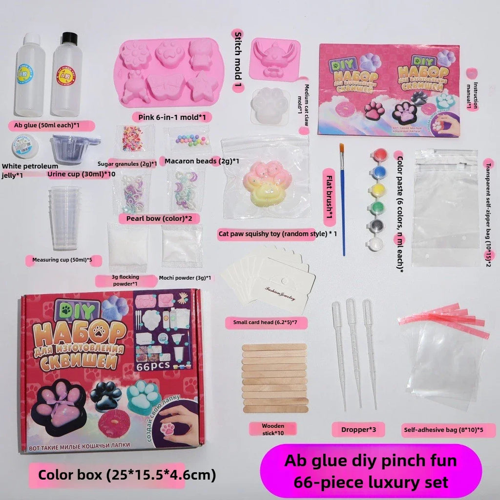 DIY Squishy Kit Set Liquid Gel for Kawaii Cat Claw Cartoon Characters