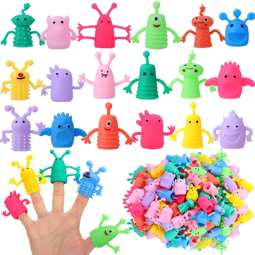 10/20PCS Cute Monster Finger Topper Toys Soft Rubber Fidget for Party Favors and Gifts