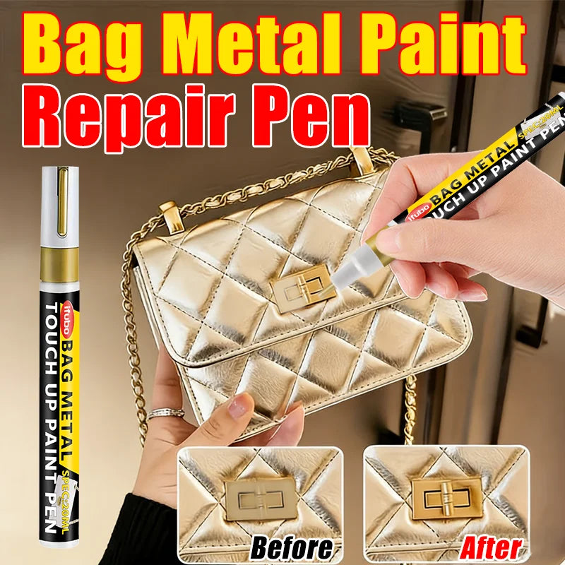 20ML Metal Touch Up Paint Pen for Bag Hardware Repair & Refurbishment - Gold & Black
