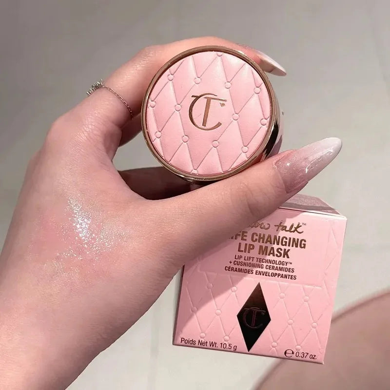 Lip Mask with Pink Tones & Strawberry Flavor – Hydrating, Wrinkle-Reducing Ice Cream Texture