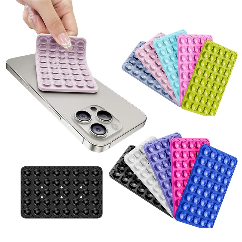 Silicone Suction Pad for Mobile Phone Mount - Double & Single Sided Adhesive Holder